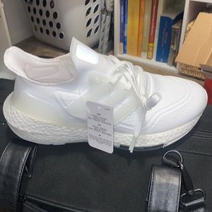 All white adidas ultraboost
